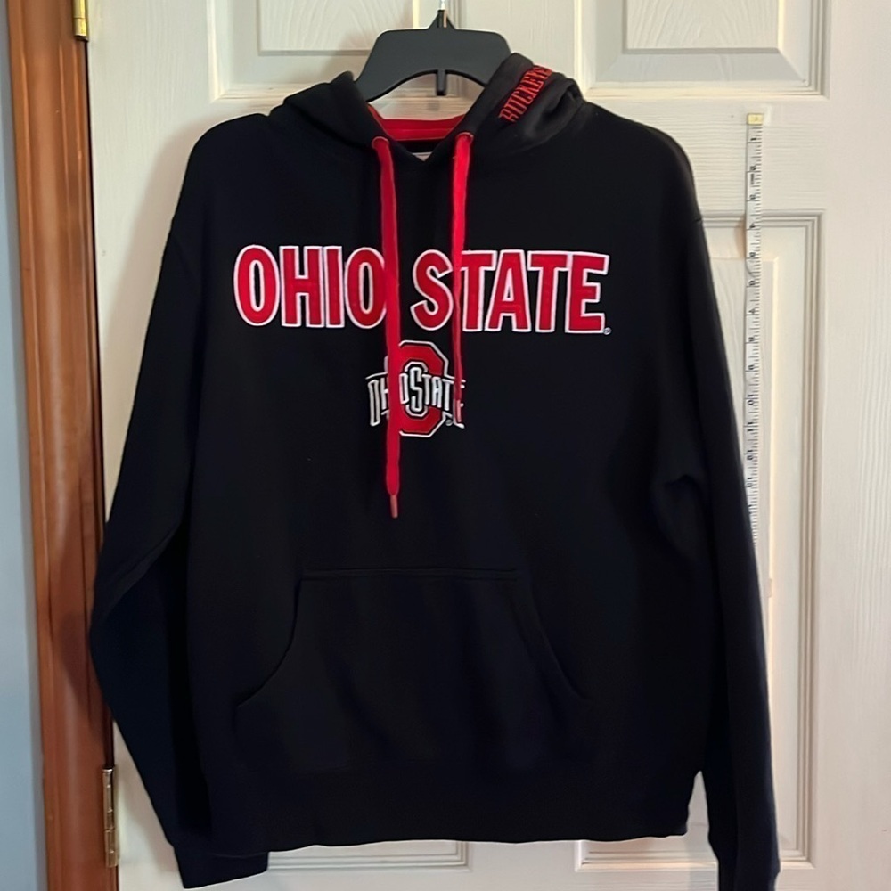 Ohio State varsity authentic apparel-M-black-embroidered, hoodie,kangaroo pocket